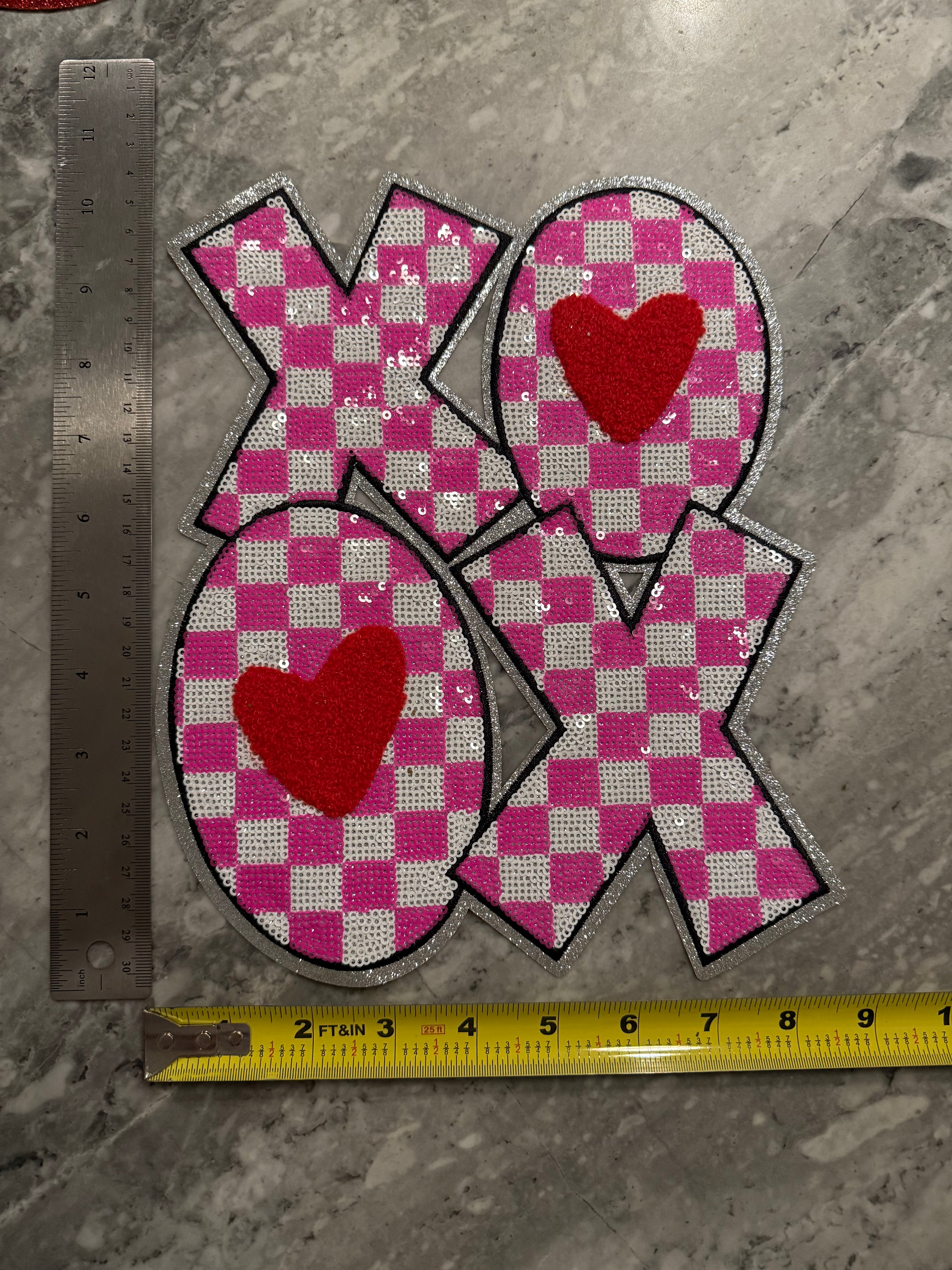 XOXO Checkered Chenille X-Large Patch (Valentine’s Collection)