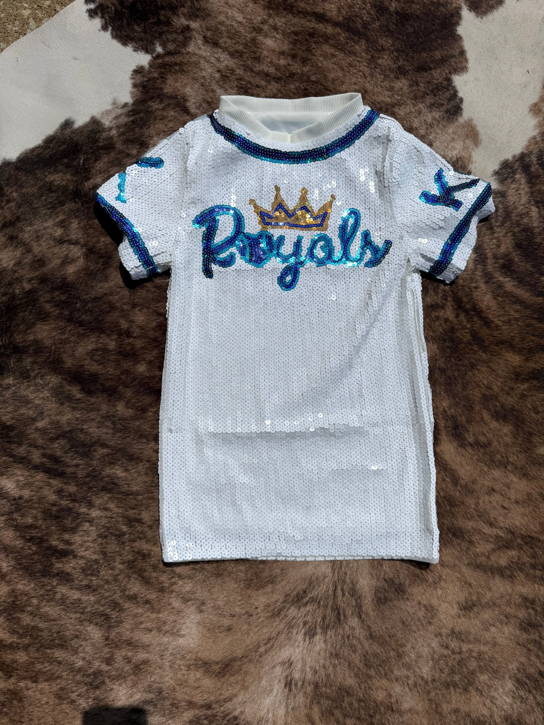 KIDS Royals Sequin Dress (white)