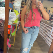 JUDY BLUE High Waisted w/ Destroy Crop Wide Leg