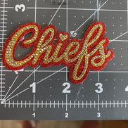 Rhinestone Transfer Chiefs Cursive Lettering