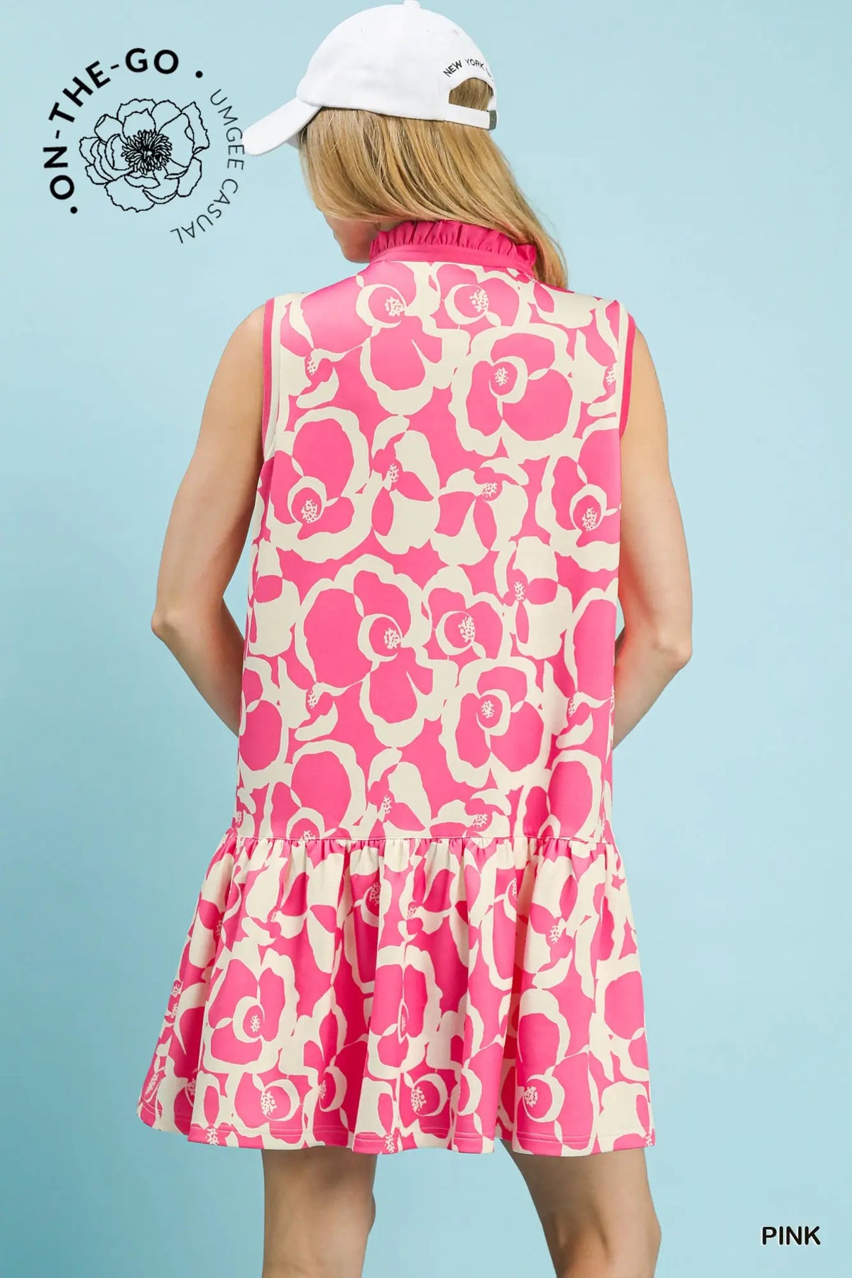 Floral Sleeveless Tiered Dress with Collar