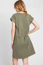 Load image into Gallery viewer, Rolled Sleeve Dress w/Front Pocket
