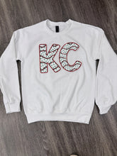 Load image into Gallery viewer, Sequin Holiday KC Cake Chiefs Sweatshirt
