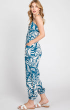 Load image into Gallery viewer, Jogger Jumpsuit w Deep V-Neck Detail
