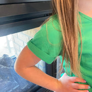 KIDS Crop Tee w/rolled Sleeve