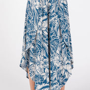 Overlap Front Split Thigh Pants (Blue)