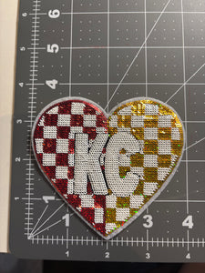 Sequin Checkered Heart Patch
