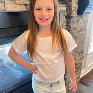 KIDS Crop Tee w/rolled Sleeve