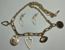 Load image into Gallery viewer, KC Charm Necklace and Earring Set

