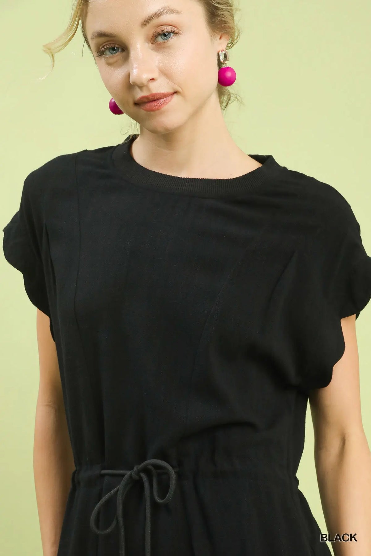 Scalloped Hem Linen Dress