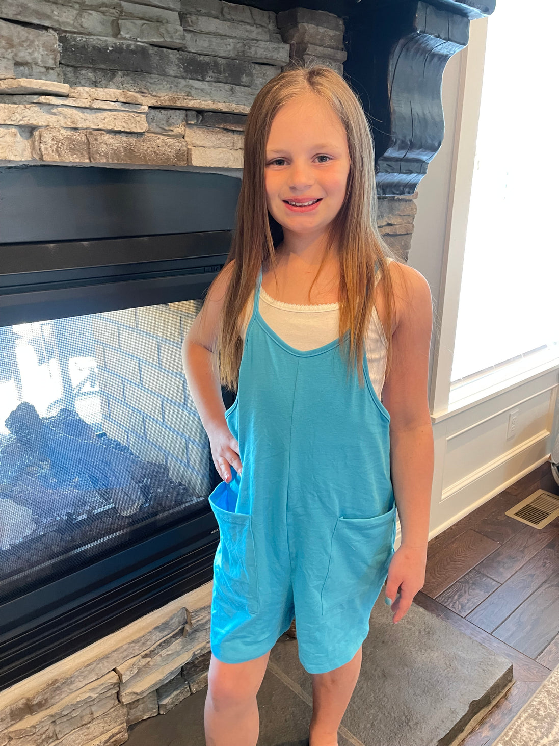 KIDS Cotton Romper w/ Pockets