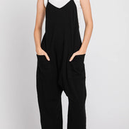 Terry Cloth jumpsuit with front patch pockets