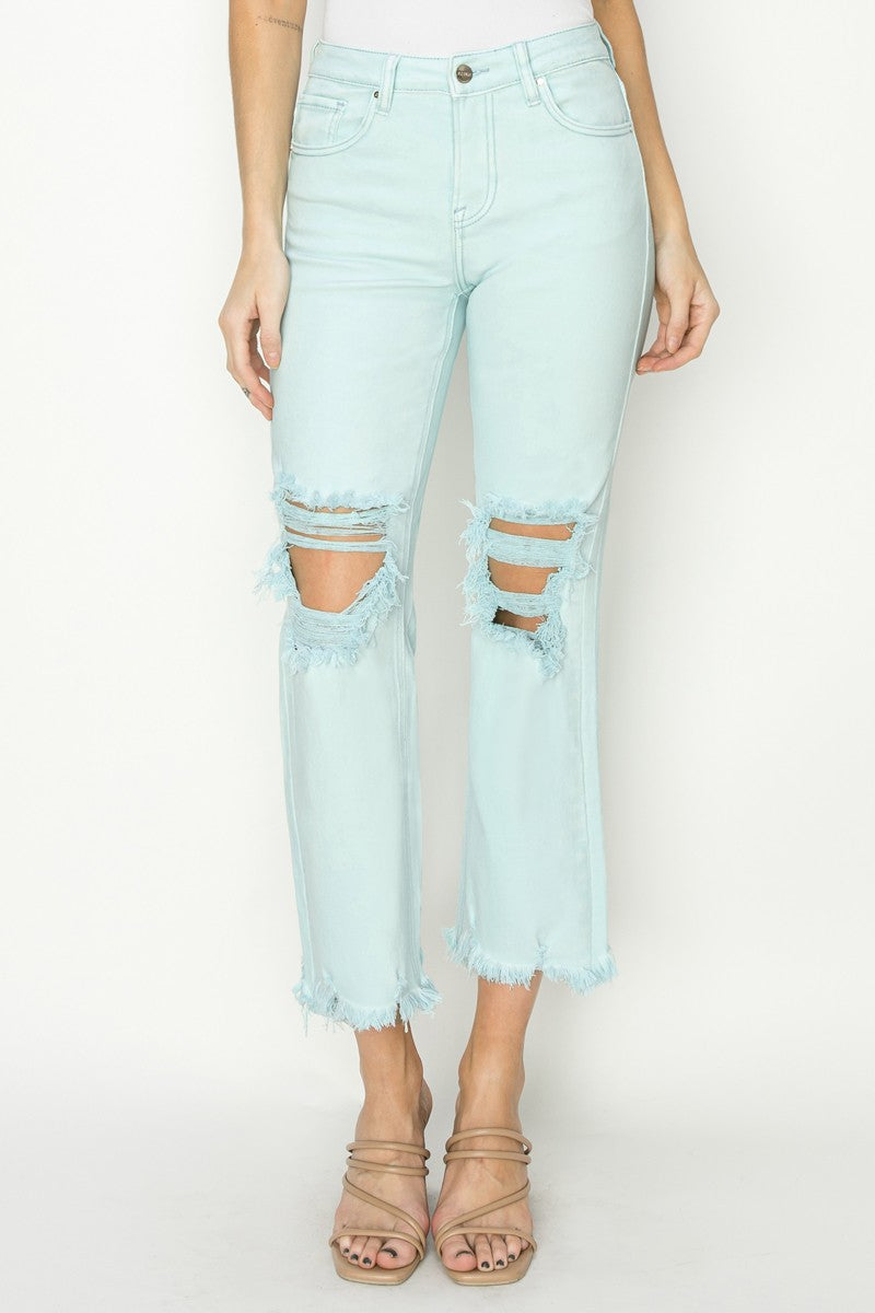 RISEN High Rise Cropped Denim