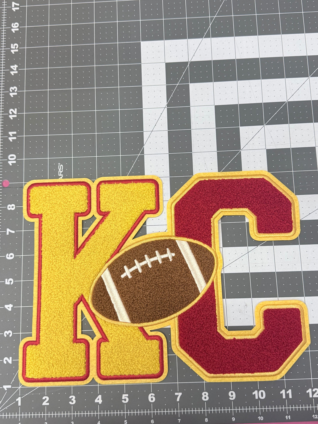 KC w/Football Chenille Large Patch