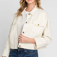 Button Up Cropped Jacket