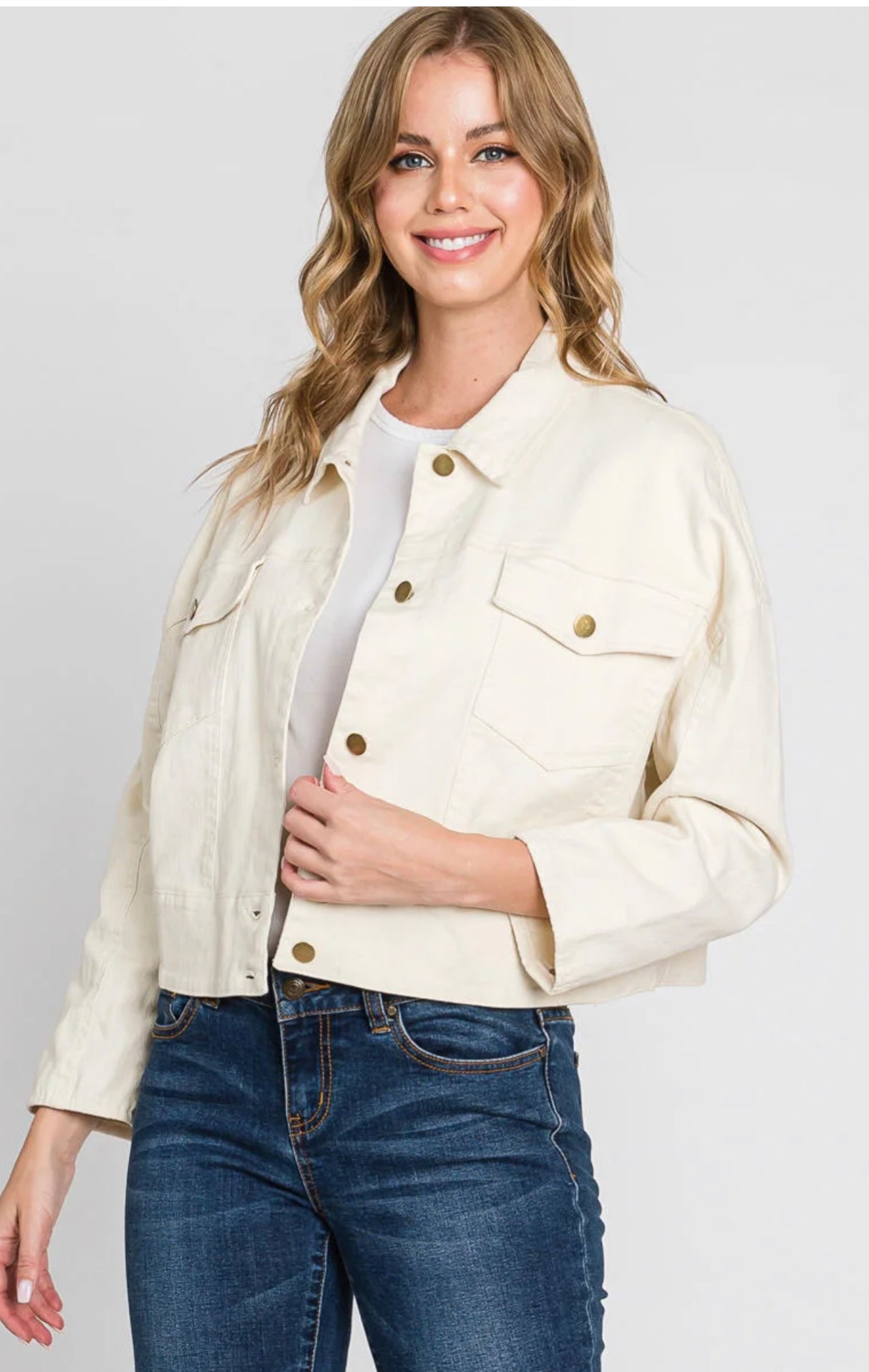 Button Up Cropped Jacket