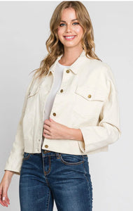 Button Up Cropped Jacket