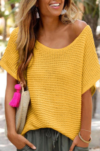 Knit Short Sleeve Sweater