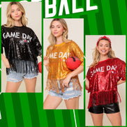 Game Day Sequin Fringe Top