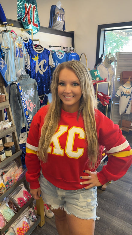 End Zone KC Cropped Sweatshirt