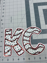 Load image into Gallery viewer, Sequin Chiefs KC Cake Kids Size Patch
