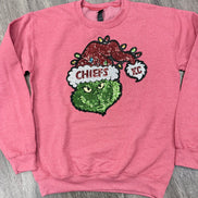 Sequin Holiday Grinch Chiefs Sweatshirt