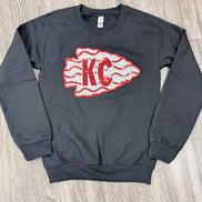 Sequin Holiday Arrowhead Cake Chiefs Sweatshirt