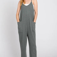 Front Patch Pocket Roll-Up Jumpsuit