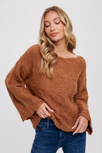 Load image into Gallery viewer, Boatneck Cable Knit Sweater

