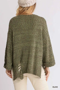 Olive Distressed Sweater