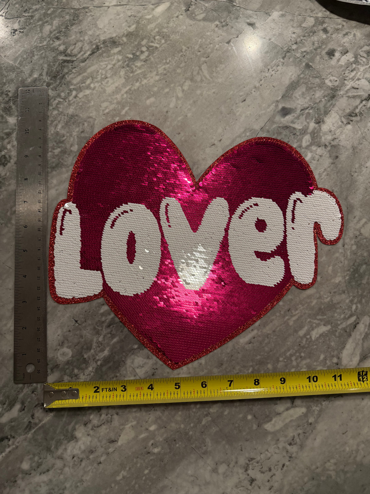 Lover Heart Sequin X-Large Patch (Valentine’s Collection)