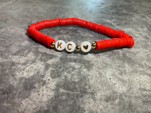 KC Bracelet (Red w/Gold KC)