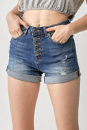 RISEN High Rise Button Fly Shorts
