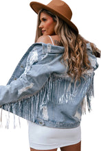 Load image into Gallery viewer, Fringe Denim Jacket
