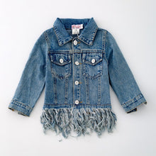 Load image into Gallery viewer, KIDS Denim Fringe Jacket
