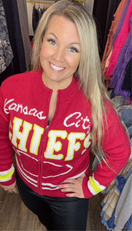 Zip-Up Chiefs Sweater