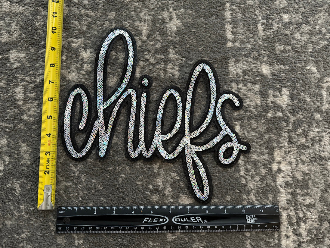 Chiefs (Silver) Sequin X-Large Patch