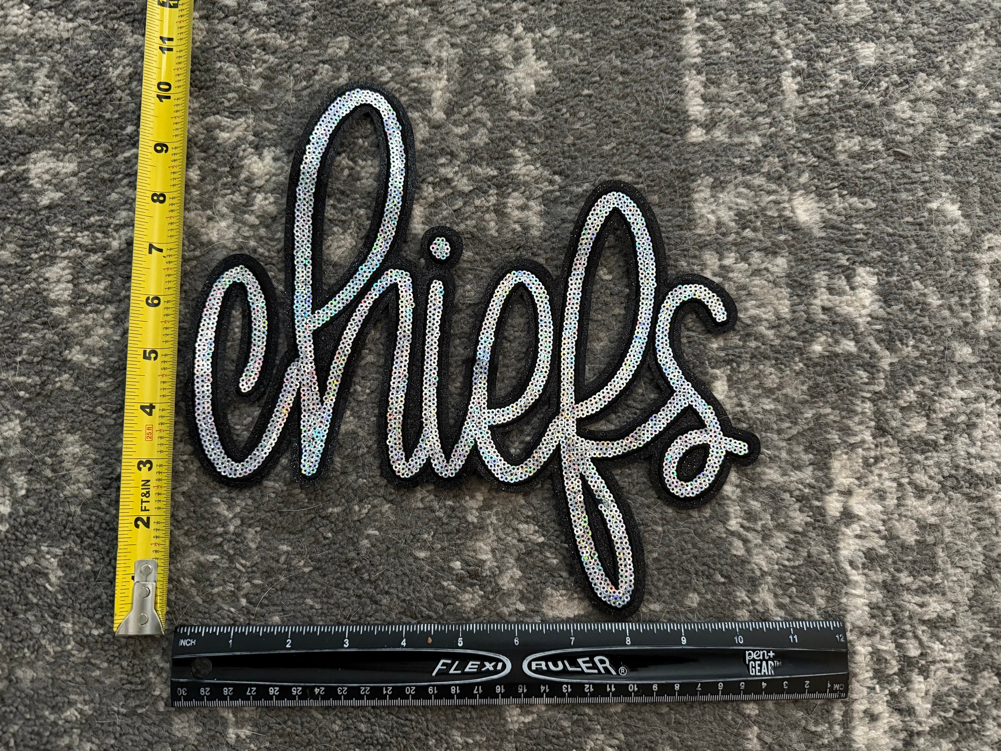 Chiefs (Silver) Sequin X-Large Patch
