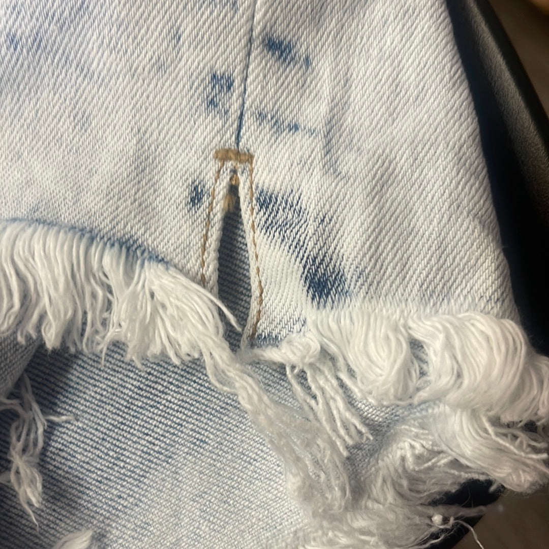 RISEN High Rise Vintage Acid Wash Denim Jean Shorts