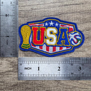 World Cup USA Trophy and Soccer Chenille Patch (3 inch)