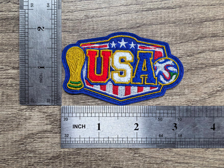 World Cup USA Trophy and Soccer Chenille Patch (3 inch)