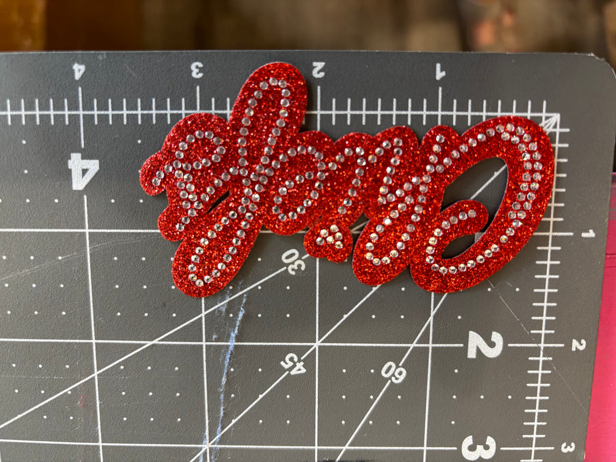 Rhinestone Transfer Chiefs Cursive Lettering