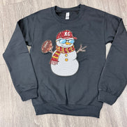 Sequin Holiday Snowman Chiefs Sweatshirt
