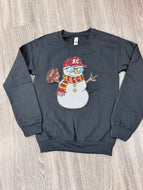 Sequin Holiday Snowman Chiefs Sweatshirt
