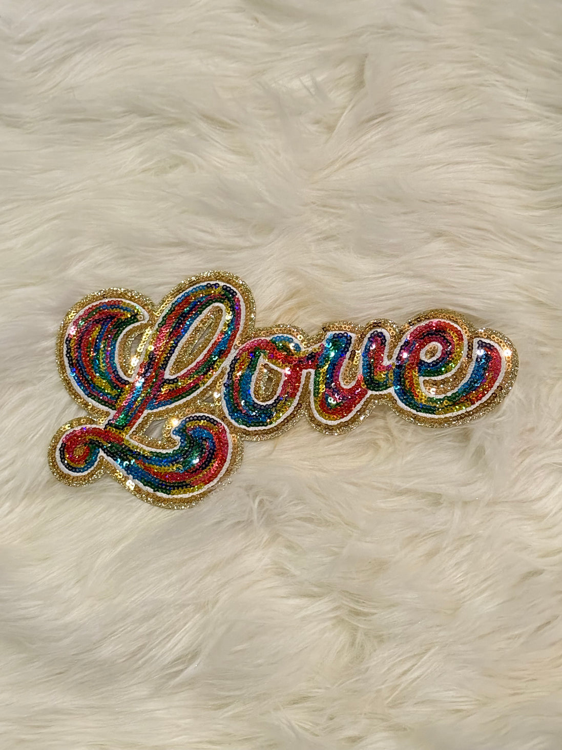 Love Rainbow Sequin X-Large Patch (Valentine’s Collection)