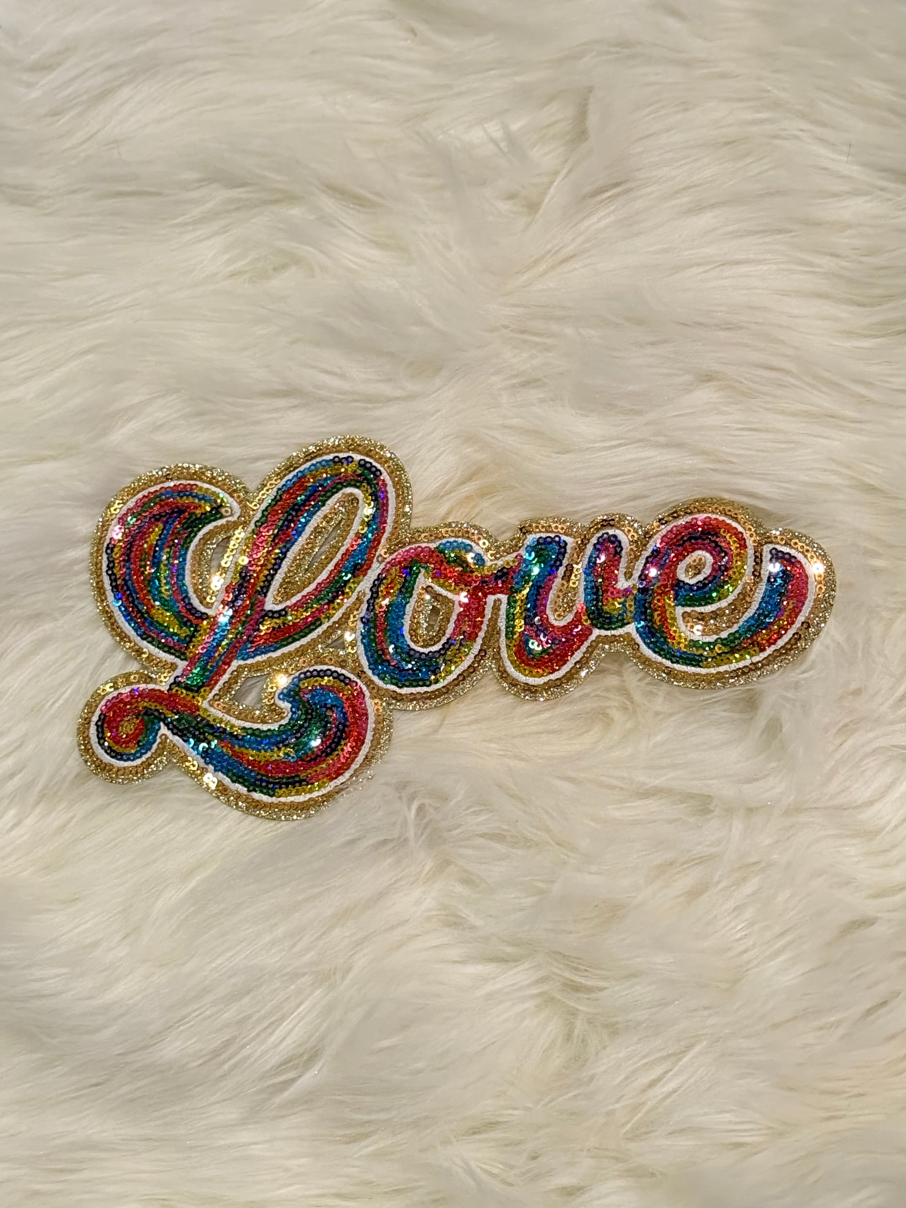 Love Rainbow Sequin X-Large Patch (Valentine’s Collection)
