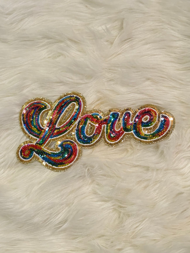 Love Rainbow Sequin X-Large Patch (Valentine’s Collection)