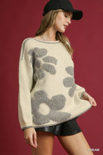 Load image into Gallery viewer, Cream Floral Jacquard Knit Sweater
