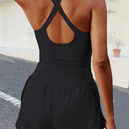 Athletic Romper with Front Cutout