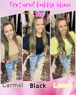 Textured Bubble Sleeve Top